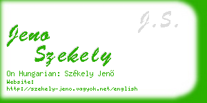 jeno szekely business card